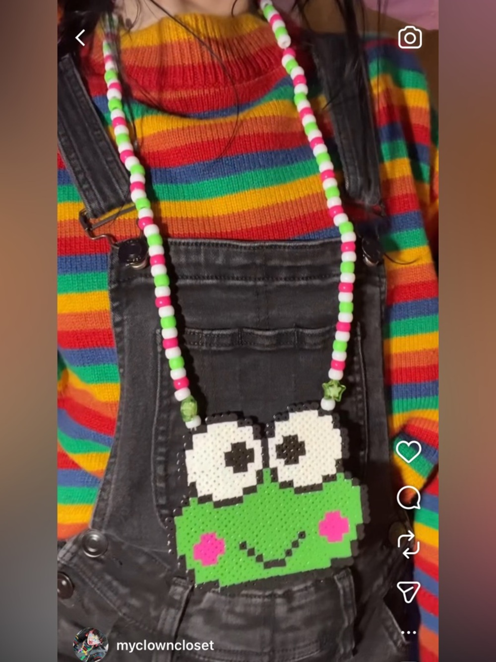 Keroppi Perler/Kandi Handmade Necklace